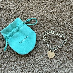 Tiffany & Co. Silver Bracelet with Heart Charm